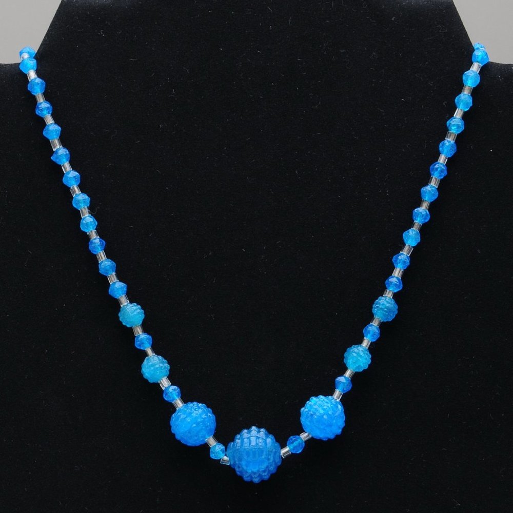 Vintage 1930s Blue Berry Crystal Necklace